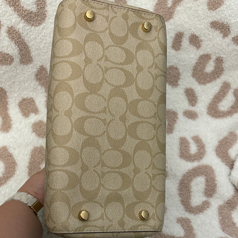 Coach Pink and Tan Rowan Satchel Bag - Picture 4 of 9